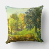 絹太陽の絵画秋の水色 クッション (裏面)