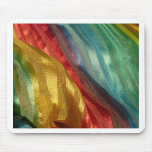 絹数々の色の布 マウスパッド (正面)