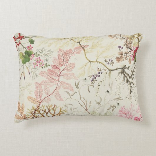 絹材料のための海藻デザイン(w/c紙で) アクセントクッション (正面)