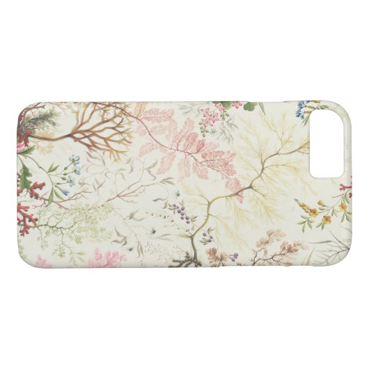 絹材料のための海藻デザイン(w/c紙で) Case-Mate iPhoneケース (裏面(横))