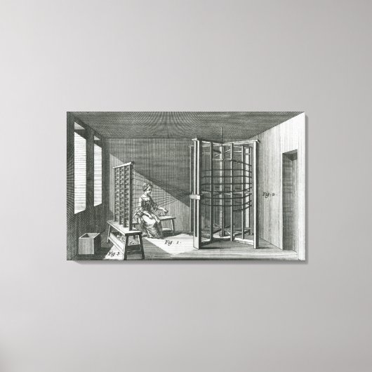 絹糸反りイラストレーションエンカイロペディア キャンバスプリント (正面)