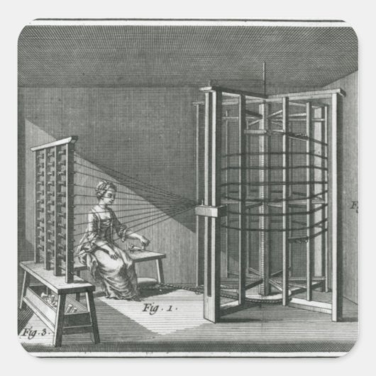 絹糸反りイラストレーションエンカイロペディア スクエアシール (正面)