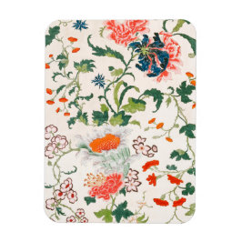 絹素晴らし中国の花デザイン18世紀中葉 マグネット