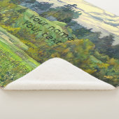 絹絵画に松の水彩 シェルパブランケット (3/4)