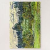 絹絵画に松の水彩 ジグソーパズル (縦)