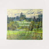 絹絵画に松の水彩 タペストリー (正面(横))