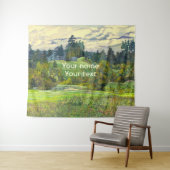 絹絵画に松の水彩 タペストリー (インサイチュ(横))