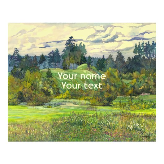 絹絵画に松の水彩 フォトプリント            (正面)