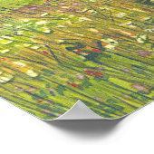 絹絵画に松の水彩 ポスター (角)