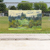 絹絵画に松の水彩 横断幕 (インサイチュ)