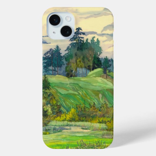 絹絵画に松の水彩 Case-Mate iPhoneケース (裏面)