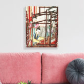 絹織物を描いた花瓶からの詳細 キャンバスプリント (インサイチュ (リビング))