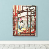 絹織物を描いた花瓶からの詳細 キャンバスプリント (インサイチュ (ウッドフロア))