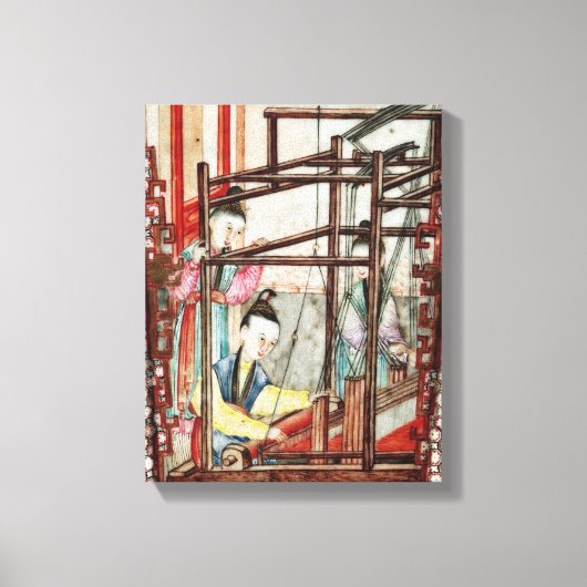 絹織物を描いた花瓶からの詳細 キャンバスプリント (正面)