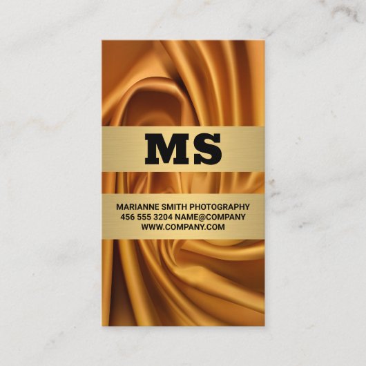 絹金ゴールド布 名刺 (正面)