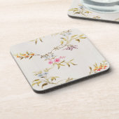 絹mのためのカーネーションそしてバラの花柄 コースター (左側)