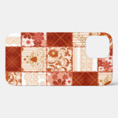継ぎはぎの縫い目のないフローラの茶色のレースパターンの背景 Case-Mate iPhoneケース (裏面 (横))