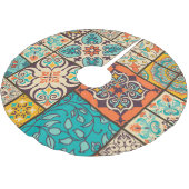 継ぎカラフルぎ合わせイスラム大聖堂 ブラッシュドポリエステルツリースカート (アングル)