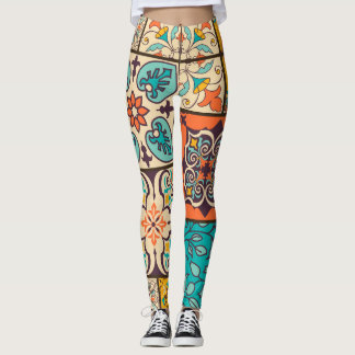 継ぎカラフルぎ合わせイスラム大聖堂 レギンス