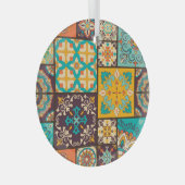 継ぎカラフル目のないイスラムのタイル ガラスオーナメント (正面右)