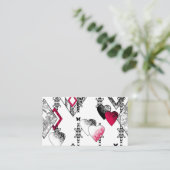 継ぎ目が無いバレンタインデー愛白黒パターンh 名刺 (スタンド正面)