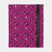 継ぎ目が無いパターンがワインによっておよびハートはパーティを楽しみます フリースブランケット (正面)