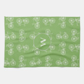 継ぎ目が無いパターンを自転車に乗ります キッチンタオル (横)