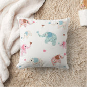 継ぎ目が無いレトロ象はパターン壁紙をからかいます クッション (ブランケット)