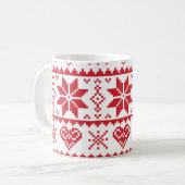 継ぎ目が無い冬パターンクリスマスのマグ コーヒーマグカップ (正面左)