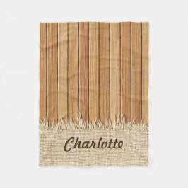 継ぎ目が無い木製パターン及びバーラップの質の名前をカスタムする フリースブランケット