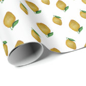 継ぎ目が無い水彩画レモンパターン ラッピングペーパー (ロールコーナー)