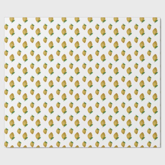 継ぎ目が無い水彩画レモンパターン ラッピングペーパー (シーム)
