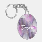 継ぎ目が無い立体派の紫色の抽象美術 キーホルダー (正面左)