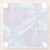 継ぎ目が無い立体派の紫色、青い抽象美術 ガラスコースター (裏面)