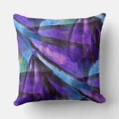 継ぎ目が無い立体派の紫色、青い抽象美術 クッション (裏面)