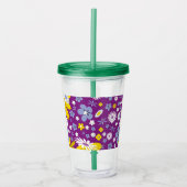 継ぎ目が無い花パターン アクリルタンブラー (正面)