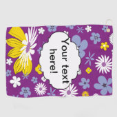 継ぎ目が無い花パターン ゴルフタオル (横)