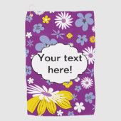 継ぎ目が無い花パターン ゴルフタオル (正面)