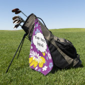 継ぎ目が無い花パターン ゴルフタオル (グリーン)