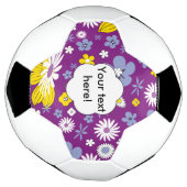 継ぎ目が無い花パターン サッカーボール (回転)