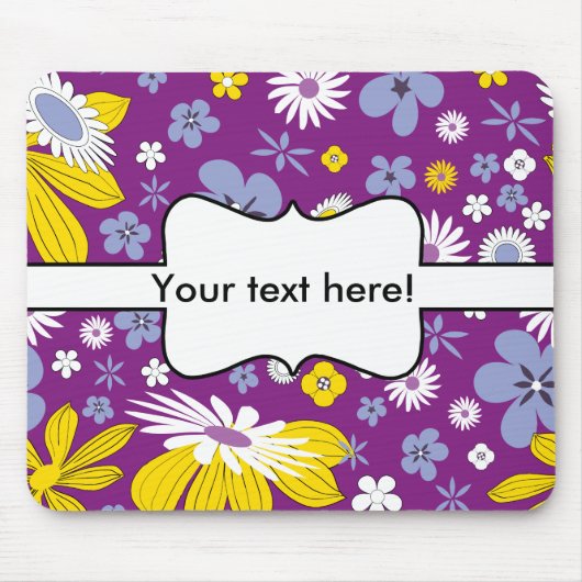 継ぎ目が無い花パターン マウスパッド (正面)