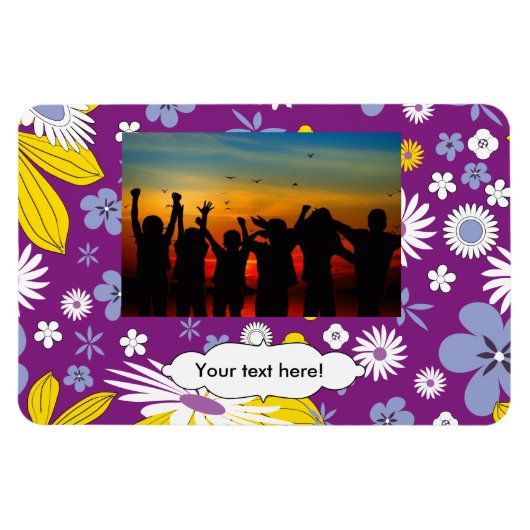 継ぎ目が無い花パターン マグネット (横)