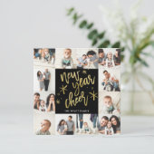 継ぎ目が無い12の写真カード新年の金ゴールドホイルの シーズンカード (スタンド正面)