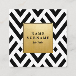 継ぎ目が無く幾何学的なB&WPatternの正方形の名刺 スクエア名刺