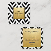 継ぎ目が無く幾何学的なB&WPatternの正方形の名刺 スクエア名刺 (正面/裏面)