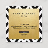 継ぎ目が無く幾何学的なB&WPatternの正方形の名刺 スクエア名刺 (裏面)