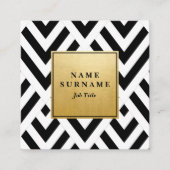 継ぎ目が無く幾何学的なB&WPatternの正方形の名刺 スクエア名刺 (正面)