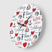 継ぎ目が無く航海のなパターン ラージ壁時計 (傾斜)