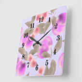 継ぎ目が無く軽いプラムは紫色の果実のさくらんぼp実を結びます スクエア壁時計 (傾斜)