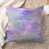 継ぎ目が無く青い、ピンクの背景の黄色の水彩画 クッション (ブランケット)